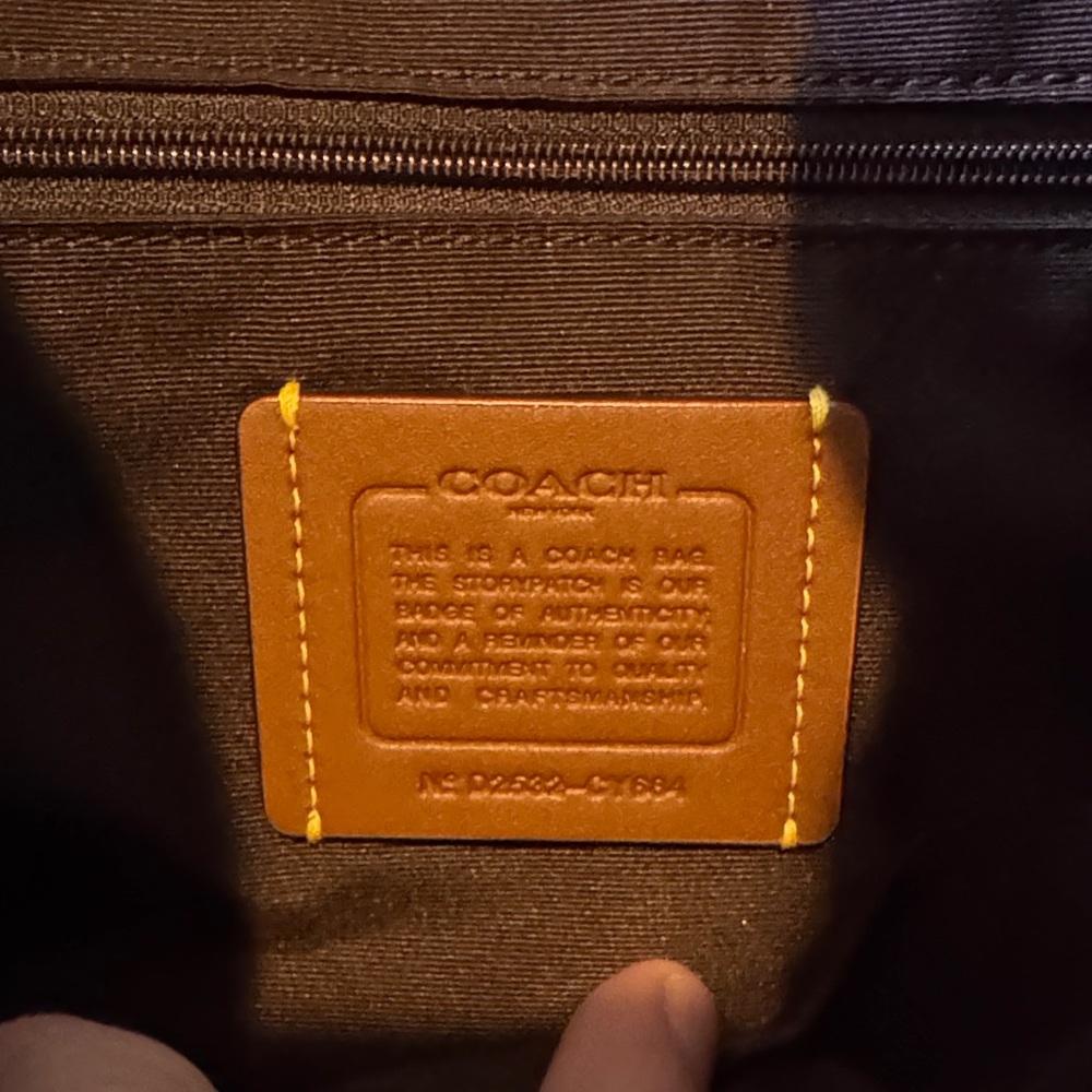 Coach Black Leather Shoulder Bag with Gold Accents - Picture 3 of 4